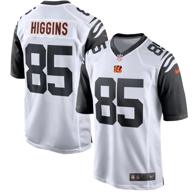 mens nike tee higgins white cincinnati bengals alternate game jersey